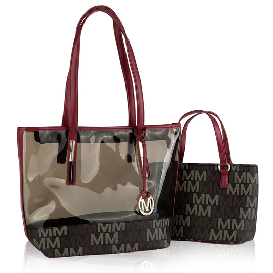 MKF Collection Tayla 2 PC Tote & Mini Handbg Vehan Leather Women by Mia K