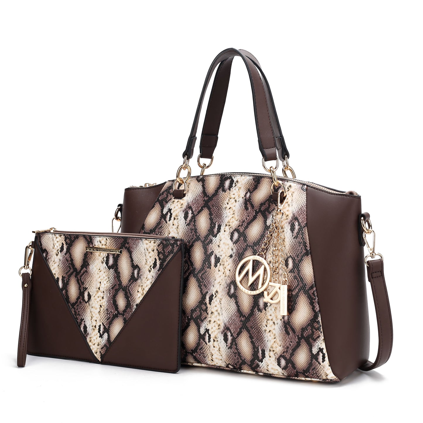 MKF Collection Addison Snake Embossed Women Tote Bag with matching Wristlet by Mia k