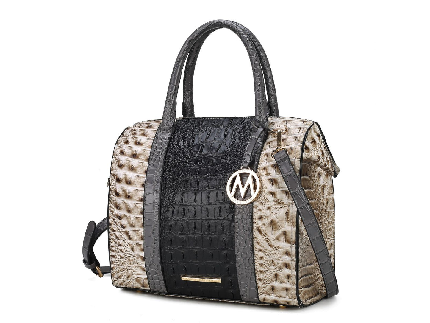 MKF Collection Ember Faux Crocodile-Embossed Vegan Leather Women's Satchel by Mia k