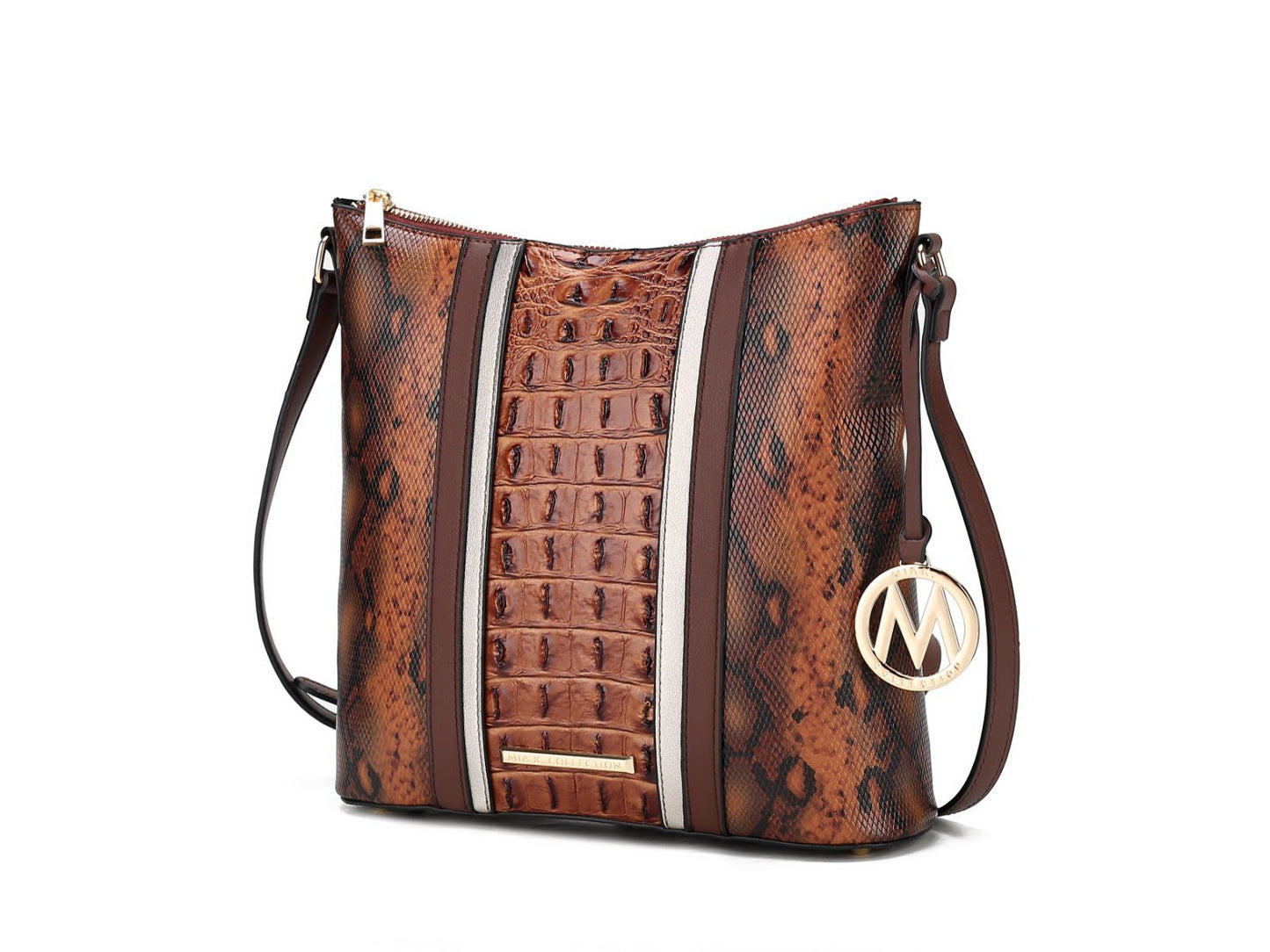 MKF Collection Meline Faux Crocodile and Snake Embossed Vegan Leather Women's Shoulder by Mia k