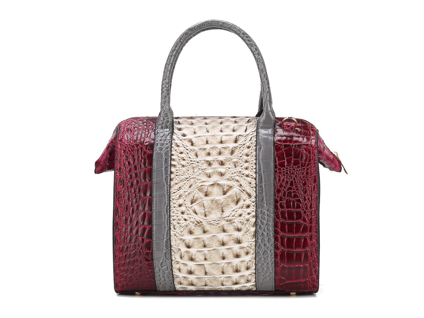 MKF Collection Ember Faux Crocodile-Embossed Vegan Leather Women's Satchel by Mia k