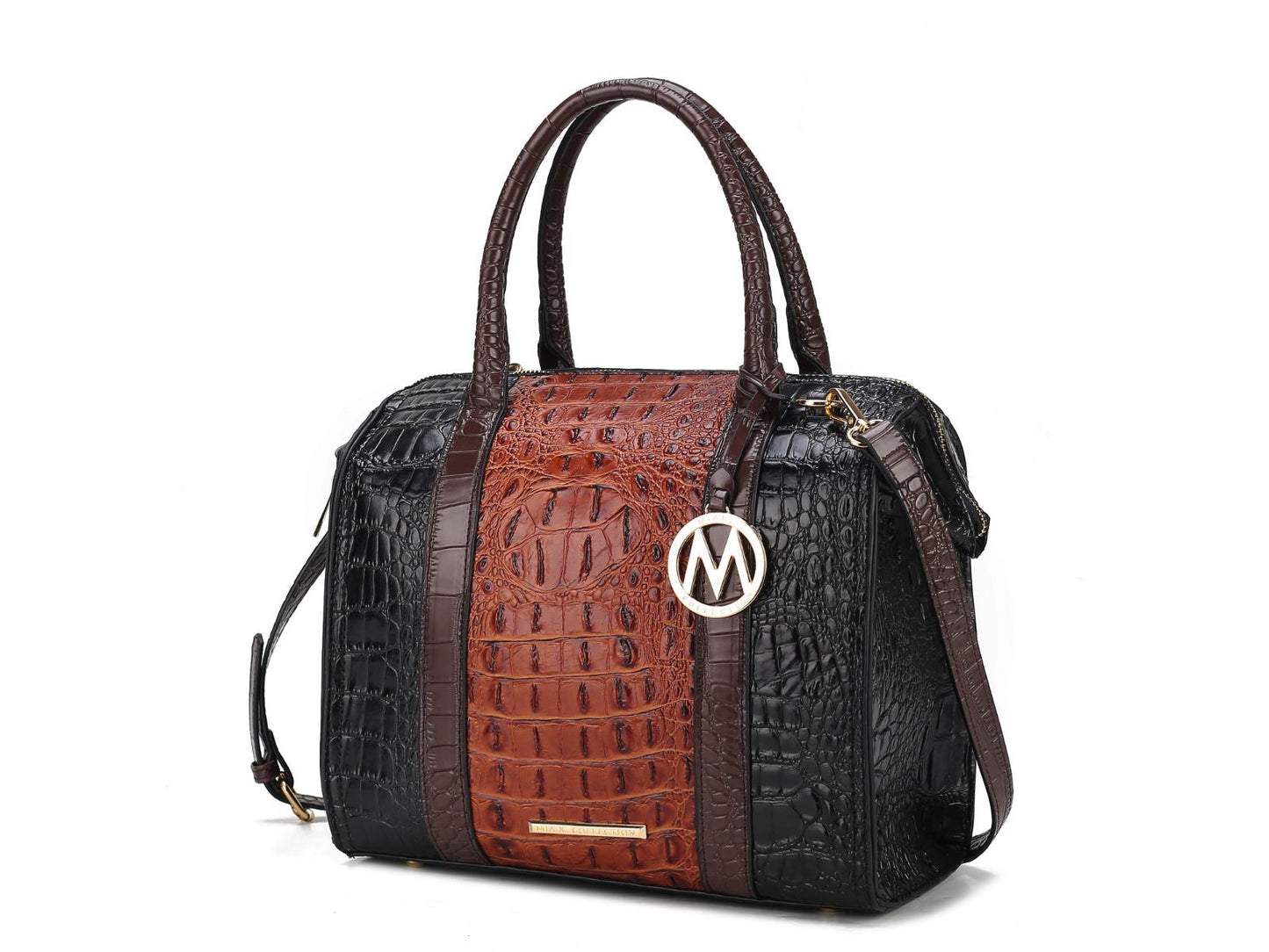 MKF Collection Ember Faux Crocodile-Embossed Vegan Leather Women's Satchel  Bag, Shoulder Purse Handbag by Mia K - Fuchsia